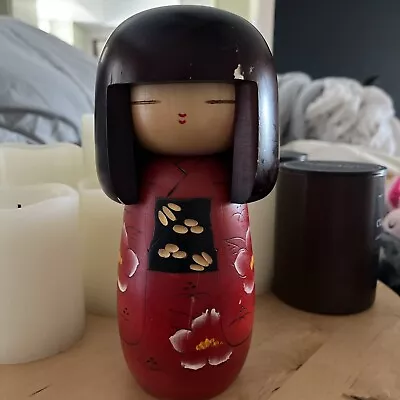 Vintage Japanese Kokeshi Hand Painted Wood Doll • $25