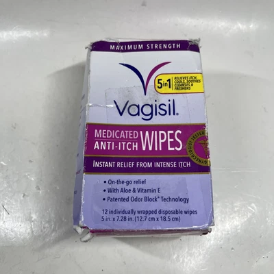 $7.99 • Buy Vagisil Anti-Itch Medicated Feminine Intimate Wipes For Women, Max Strength 1/24