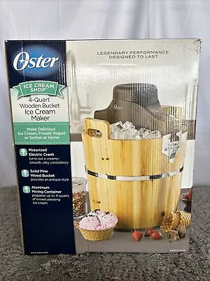 Oster Ice Cream Shop 4-Qt Wood Wooden Bucket Ice Cream Maker Machine NEW  • $46.75