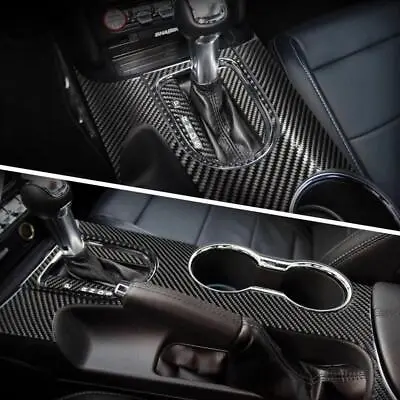 Mustang 2015-2023 Real Carbon Fiber Center Console & Gear Shift Bezel Trim Overl • $49.99