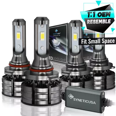 Syneticusa 9005+9006 LED Headlight Combo Kit Light CSP Bulbs Hi Low Beam 12000lm • $52.19