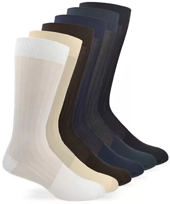 $14.99 • Buy 3 Pair Jefferies Socks Mens Sheer Nylon Thick-n-Thin Tall Mid Calf Dress Socks