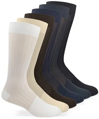 3 Pair Jefferies Socks Mens Sheer Nylon Thick-n-Thin Tall Mid Calf Dress Socks • $11.99