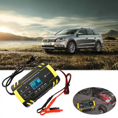 Car Lead Acid Battery Charger Touch Screen Pulse Repair 12/24V Battery Charger • $35.80