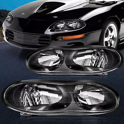 Black Housing For 1998-2002 Chevy Camaro Z28 SS Replacement Headlamps Headlights • $74.99