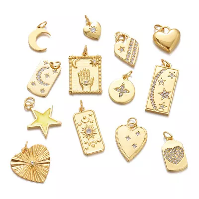 Cute Sun Moon Star Charms For Jewelry Making Diy Earrings Bracelet Necklace • $3.07