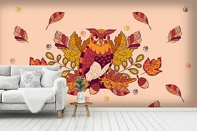 £172.04 • Buy 3D Owl Leaves Wallpaper Wall Mural Removable Self-adhesive Sticker 671