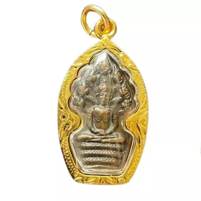 Amulet Lp Tim Naga Gold Micron Case Pendant Thai Very Rare Buddha Talisman Gift • $25