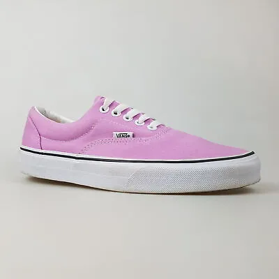 VANS Sz W 9.5 / M 8 US Shoes Pink White Low Skate Canvas | 3+ Extra 10% Off • $45.49