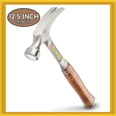 ESTWING E16S Hammer 16 Oz Straight Rip Claw W/ Smooth Face Genuine Leather Grip • $44.99