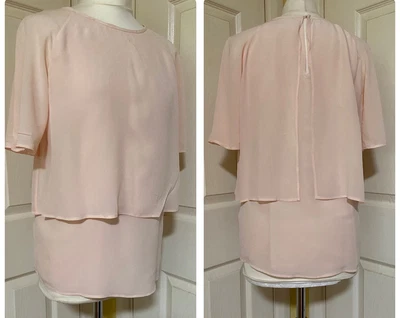 £14.99 • Buy LK BENNETT SILK LAYERED “MADDIE” TOP. Pastel Pink / Peach Color. Uk 14
