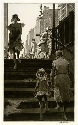 Subway Steps : Martin Lewis : 1930 :  Archival Quality Art Print 13 X19  • $87.95