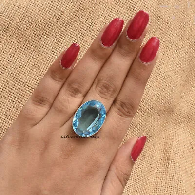 Blue Topaz 925 Sterling Silver Ring Mother's Day Jewelry All Size SE-968 • $13.79