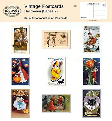 Vintage Halloween (Series 2) - Lot Of (9) Rare Repro Holiday Postcards • $9.95
