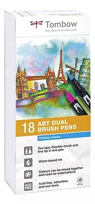Tombow ABT Dual Brush Pen - Primary Colours (Pack Of 18) • $91.23