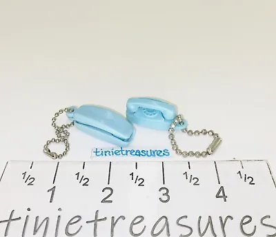 Vtg Set Of 2 Mini Telephone Keychains Princess Trimline Blue Tinietreasures • $12.95