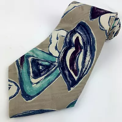 Gabriele Molteni Mens Tie Colorful Art Pattern Statement Silk Necktie Short 51  • $14.95