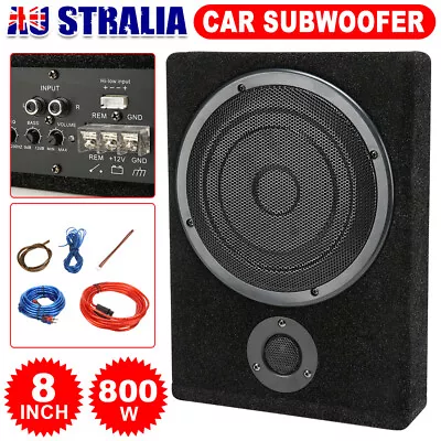 8 Inch Car Subwoofer Under-Seat 800W Amplifier Speaker Audio Sub Woofer Slim Box • $89.95