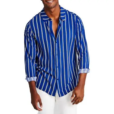 And Now This Mens Striped Collared Long Sleeve Button-Down Shirt BHFO 9793 • $10.99