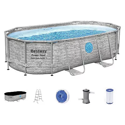 Bestway Power Steel Swim Vista 14' X 8'2  X 39.5  Above Ground Swimming Pool Set • $459