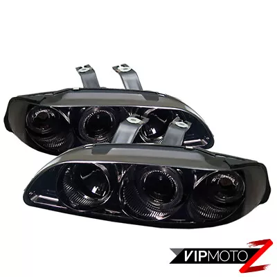 For Honda Civic 92-95 EG Smoke Angel Eye Projector Headlight Pair LH+RH Assembly • $129.27