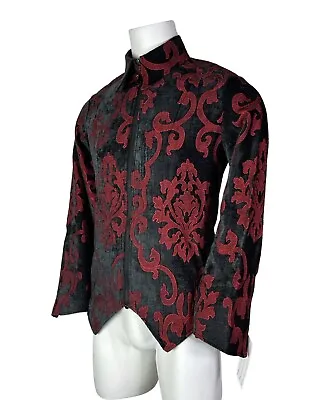 Shrine Gothic Vampire Victorian Blazer Rocker Steampunk Brocade Villain Jacket • $189.99