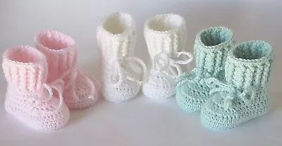 Handmade Baby Knitted Crochet Booties Shoes / Newborn-3 Months • $8.95