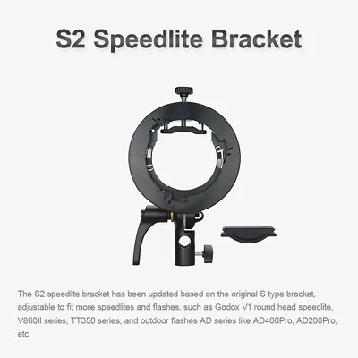 US Godox S2 Bowens Mount Camera Flash Speedlite Bracket Holder For V1 AD400Pro • $26.99