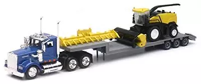 New-Ray Kenworth Lowboy Trailer With New Holland Self Propelled Forage Harvester • $144.23