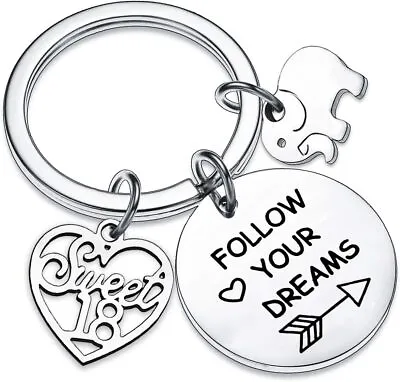 Waeceip 18th Birthday Gifts Birthday Keyring Gifts For Girls Boys Key Ring Bi... • £7.54
