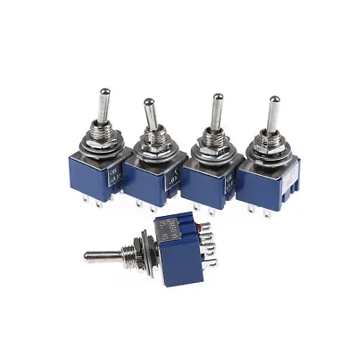 5PCS 6P Toggle Switch 6A 125VAC 6 Pin DPDT ON-ON Mini Toggle Switc Fa.sh6 • $7.56