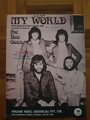 RARE OZ ONLY 1972 SHEET MUSIC - MY WORLD By THE BEE GEES • $17.99