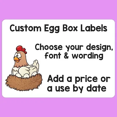 Personalised Egg Box Labels Custom Egg Boxes Printed Sticky Labels Chicken Hen  • £22.95