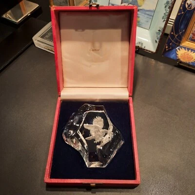 $175 • Buy Limited Cartier Eagle Paperweight #590/1000 By Val St. Lambert Read Description!