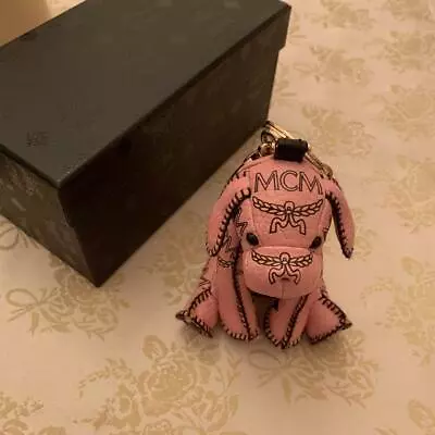 MCM Pink Dog Bag Charm Key Ring Keychain W/Box Unused • $224.90