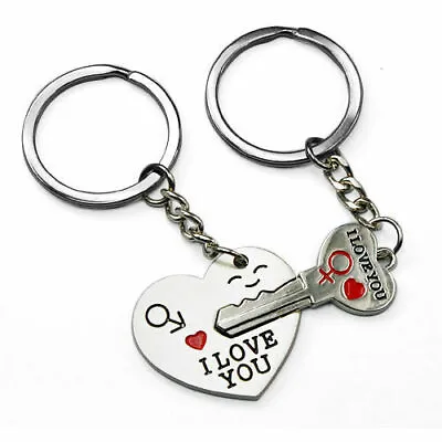 Romantic Double Keyring Gift For Valentines Boyfriend Girlfriend 'I Love You' • £3.50