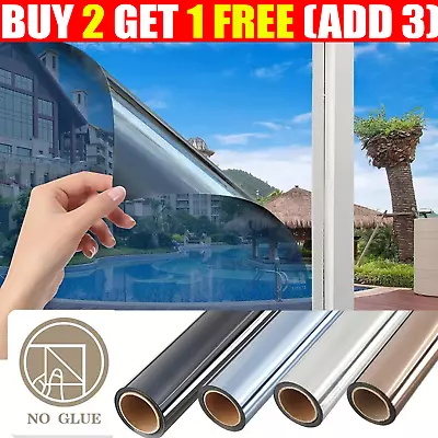 £8.99 • Buy One Way Mirror Window Film Reflective Home Privacy Solar Tint Foil Glass Sticker