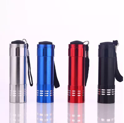 Aluminum Mini Flashlight 4PK Camping Hiking Hunting Fishing 9 LED/80 Lumens • $6.29