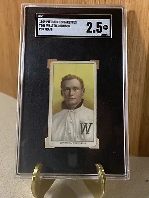 1909-1911 T206 Walter Johnson Portrait Baseball SGC 2.5 Looks Better • $4000