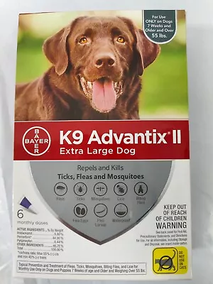 K9 Advantix II Flea & Tick Treatment 6 Does，for Extra Large Dogs Over 55 Pounds • $43.99