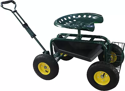 PRO-CARTS Rolling Garden Seat Work Seat Cart With Ajustable Handle Work Scooter • £49.99