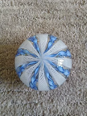 MURANO Fratelli Toso Zanfirico Latticino Ribbon Paperweight • $40