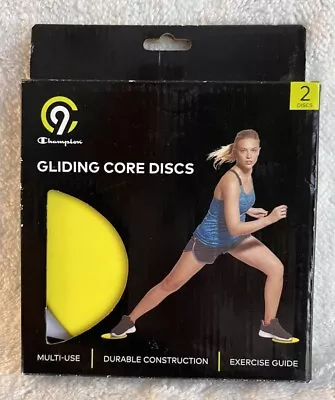 Champion Gliding Core Discs (2) Exercise Guide Multi Use Work Out On Carpet/Wood • $7