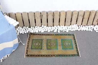 Vintage Rug 1.6x2.7 Ft Small Rug Oushak Rug Turkish Rugs Moroccan Rug • $50.40