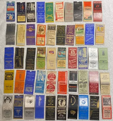 50 VINTAGE 1950's Matchbook Covers - MICHIGAN Only! Detroit Lansing + VERY RARE • $46.98