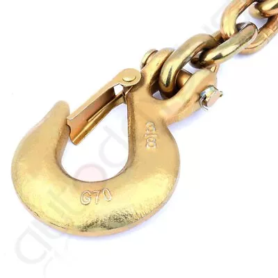 One 3/8  X 35  Grade 70 Trailer Safety Chains W/ Forged Hook Rated To 17000 Lb • $22.70