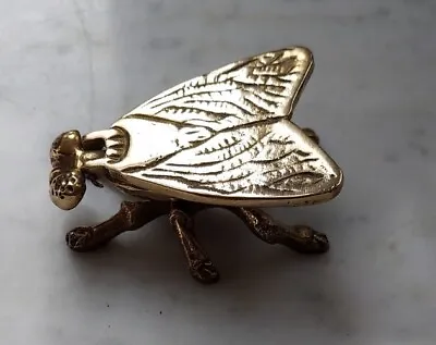 Vintage Brass Fly Vesta Match Box With Flip Top Insect Decor Trinket Holder • $59