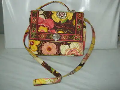 Vera Bradley Buttercup Julia Crossbody Turn-lock Purse 8 X 9.5 X 3.5 USED • $14.99