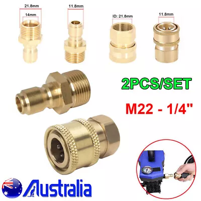 AU 1/4  M22 Brass Pressure Washer Quick Release Connect Coupling Adapter Fitting • $13.29