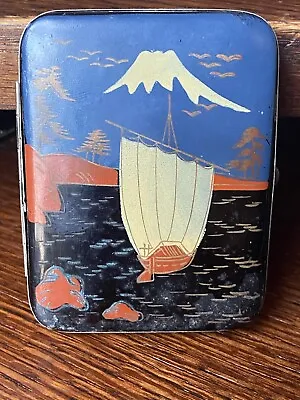 Colorful Cigarette Case  Japanese Vintage Ship In Tranquil Damascene • $36.36